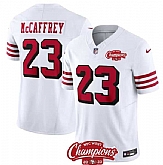 Men & Women & Youth San Francisco 49ers #23 Christian McCaffrey White 2023 F.U.S.E. NFC West Champions Patch Alternate Stitched Jersey,baseball caps,new era cap wholesale,wholesale hats